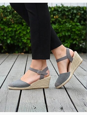 Espadrilles à talon de 6 cm, ultra confortable, semelle à mémoire de forme