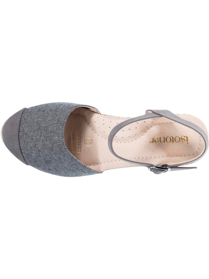 Espadrilles à talon de 6 cm, ultra confortable, semelle à mémoire de forme  Isotoner Gris Gris - Kiabi