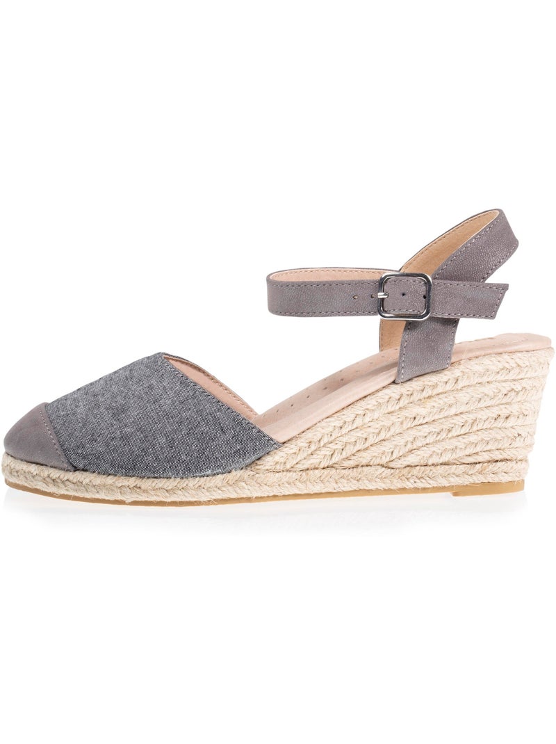 Espadrilles à talon de 6 cm, ultra confortable, semelle à mémoire de forme  Isotoner Gris Gris - Kiabi