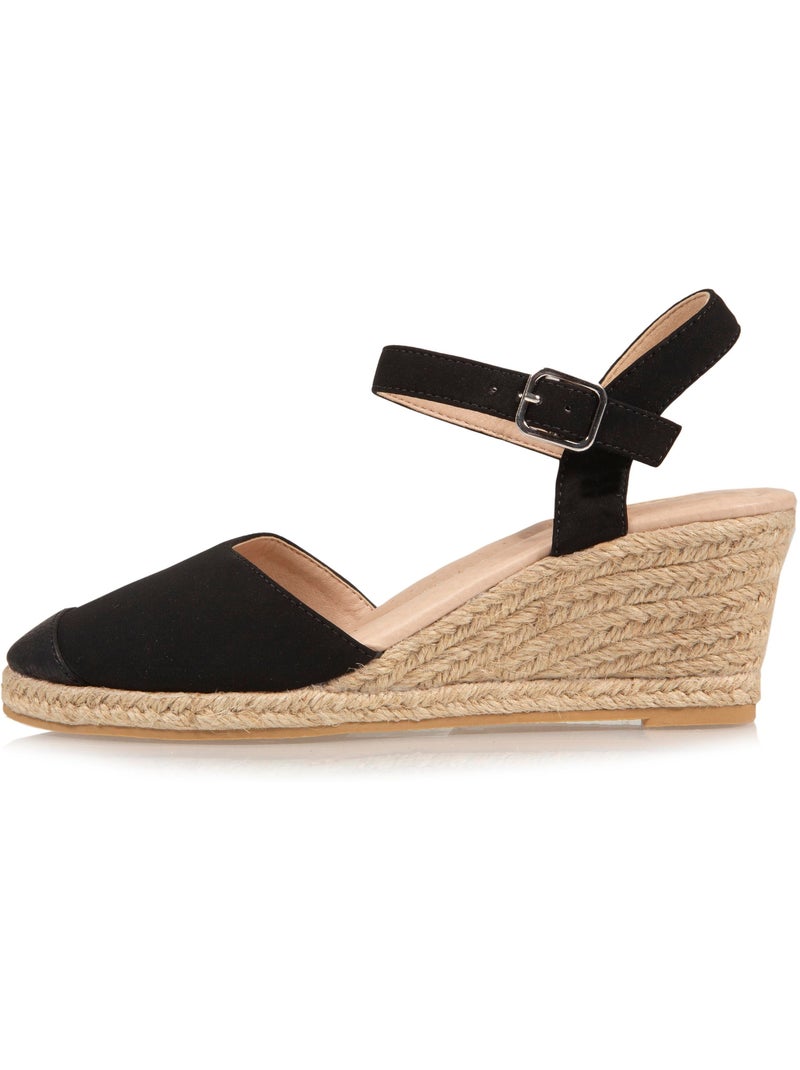 Espadrilles à talon de 6 cm, ultra confortable, semelle à mémoire de forme  Isotoner Noir - Kiabi