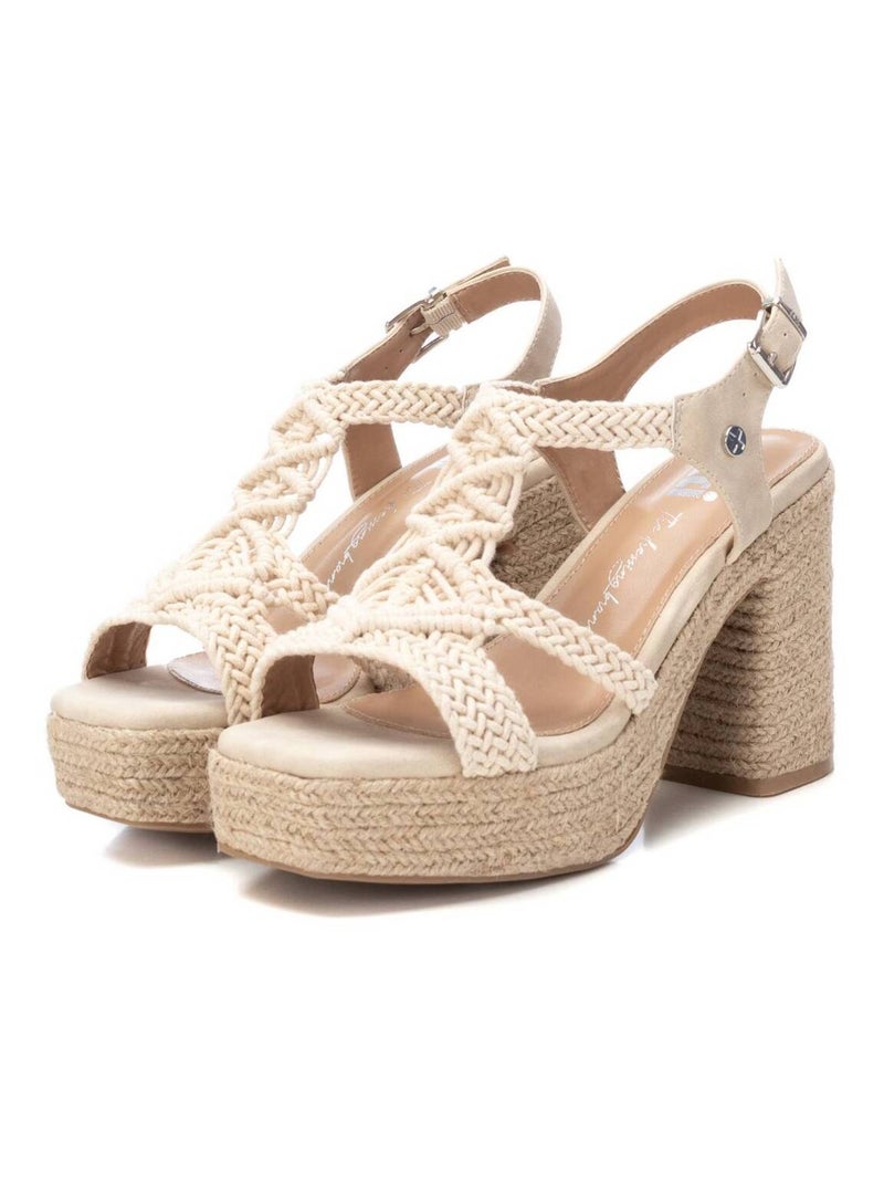 Espadrilles à talon pour femme Gris - Kiabi