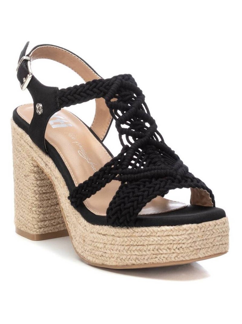 Espadrilles à talon pour femme Noir - Kiabi