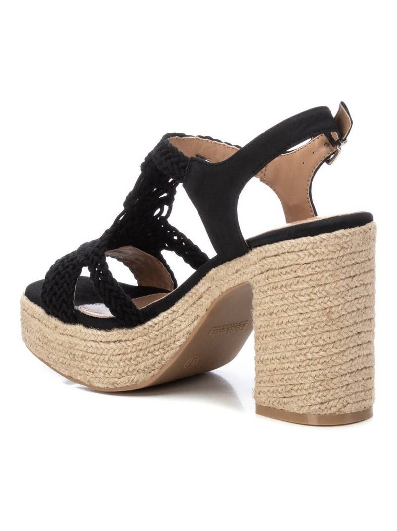 Espadrilles à talon pour femme Noir - Kiabi