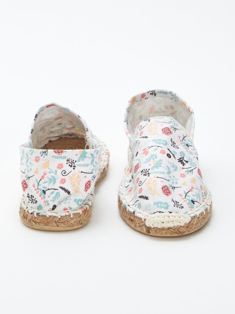 Espadrilles avec motif à fleurs blanc - Kiabi