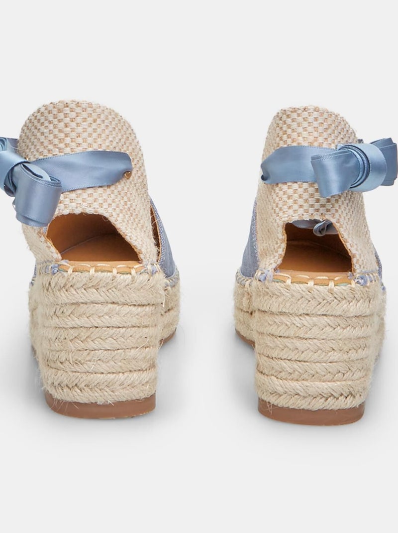 Espadrilles avec talon compensé de 6 cm BATA Bleu - Kiabi