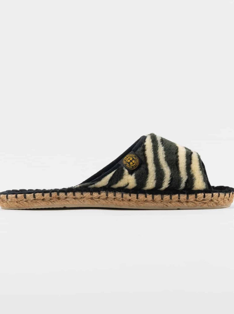Espadrilles Chaussons imprimée Noir - Kiabi