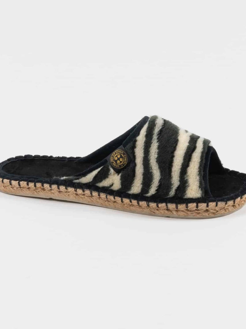 Espadrilles Chaussons imprimée Noir - Kiabi