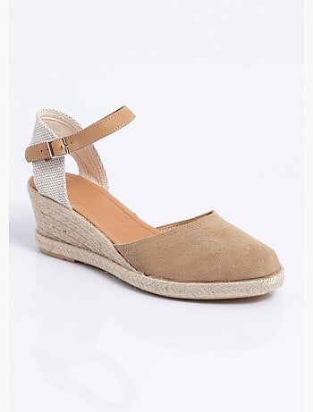 Espadrilles compensées cuir semelles corde - Afibel
