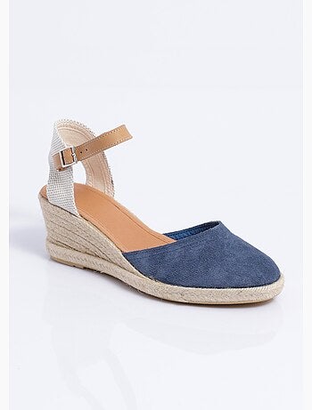 Espadrilles compensées cuir semelles corde - Afibel
