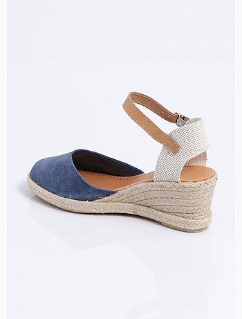 Espadrilles compensées cuir semelles corde - Afibel