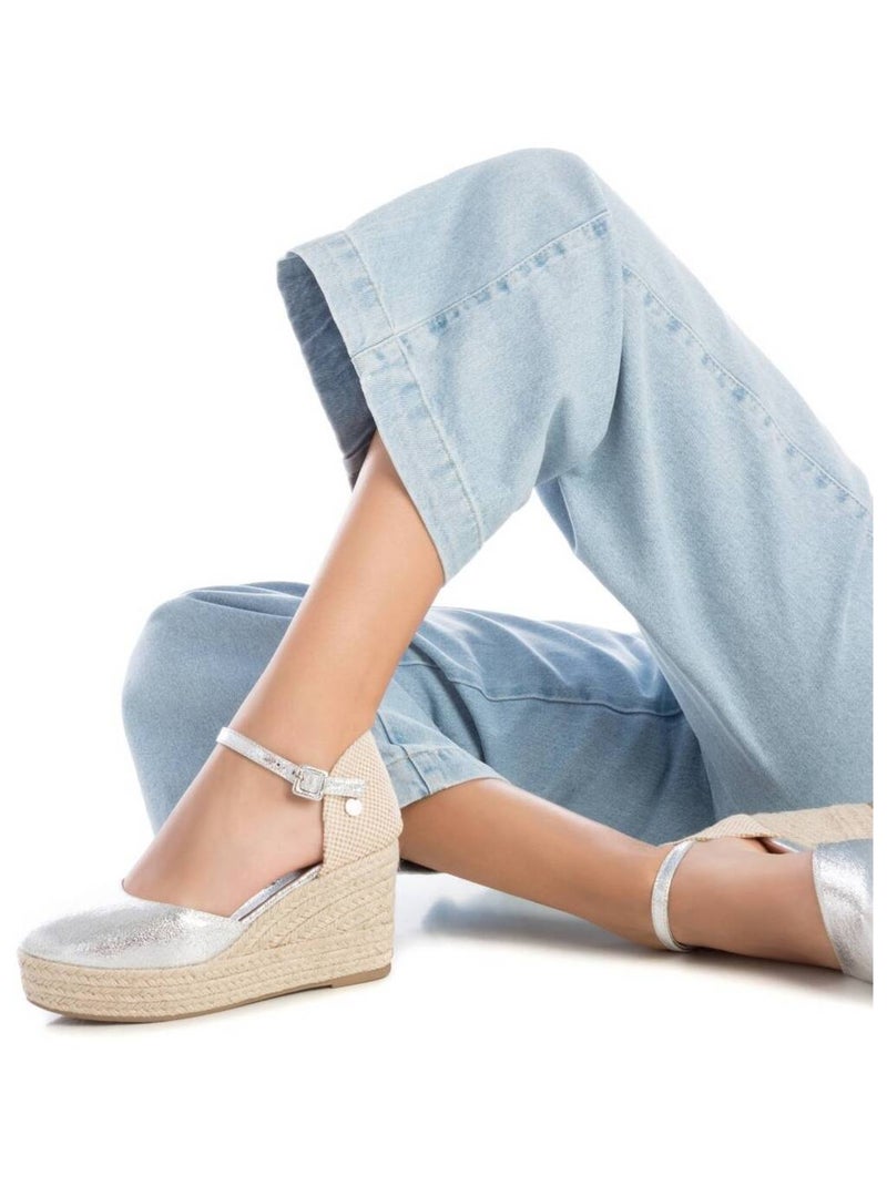 Espadrilles compensées pour femme Argent - Kiabi