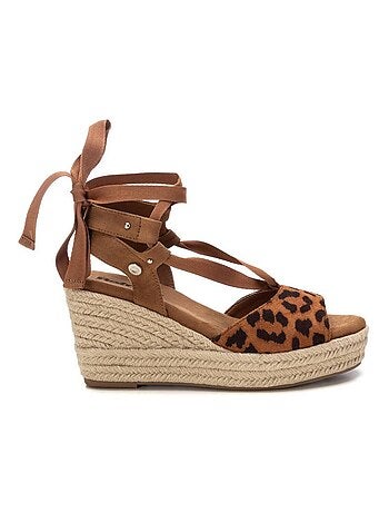 Espadrilles compensées pour femme avec fermeture à rubans