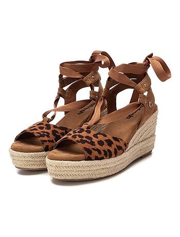 Espadrilles compensées pour femme avec fermeture à rubans