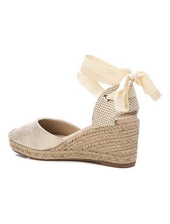 Espadrilles compensées pour femme avec fermeture à rubans