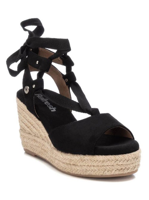 Espadrilles compensées pour femme avec fermeture à rubans - Kiabi