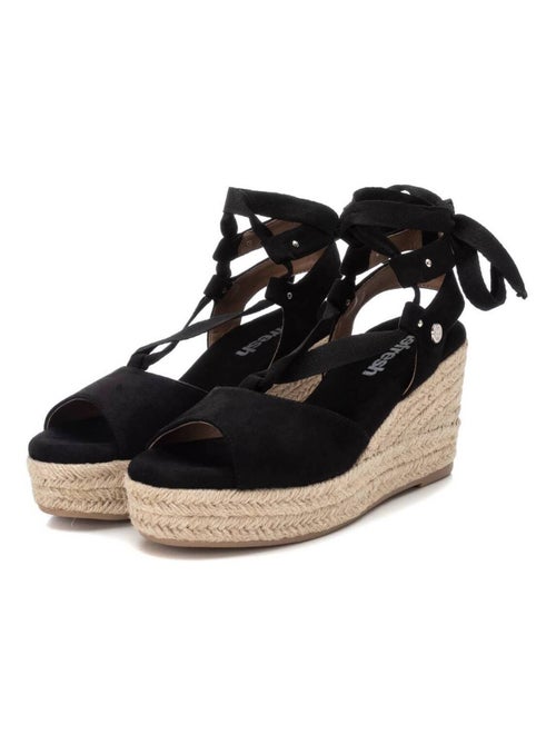 Espadrilles compensées pour femme avec fermeture à rubans - Kiabi
