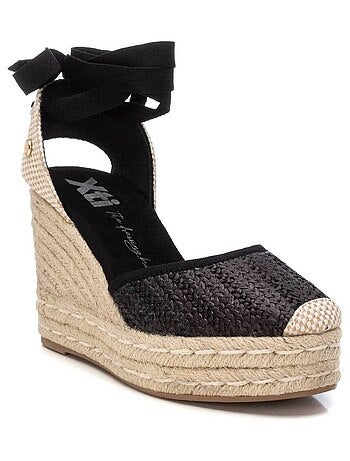 Espadrilles compensées pour femme avec fermeture à rubans