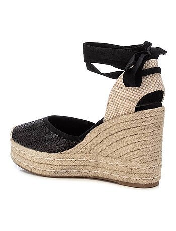 Espadrilles compensées pour femme avec fermeture à rubans