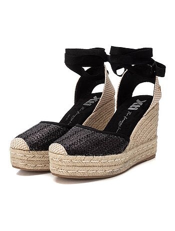 Espadrilles compensées pour femme avec fermeture à rubans