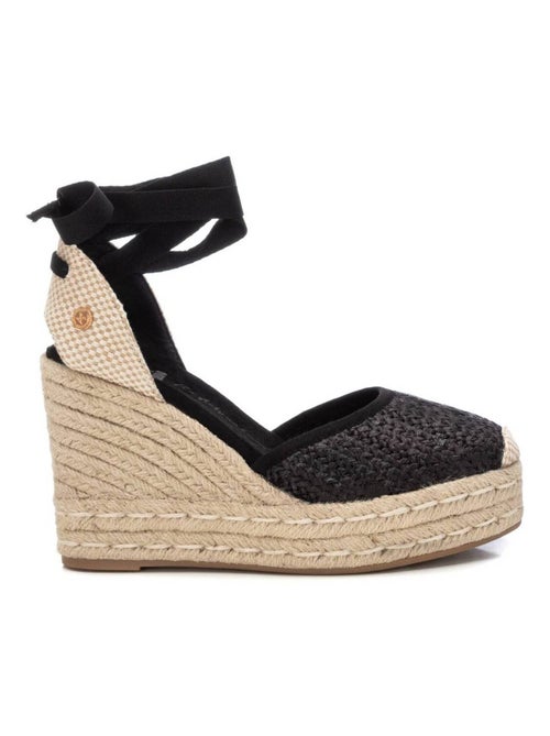 Espadrilles compensées pour femme avec fermeture à rubans - Kiabi