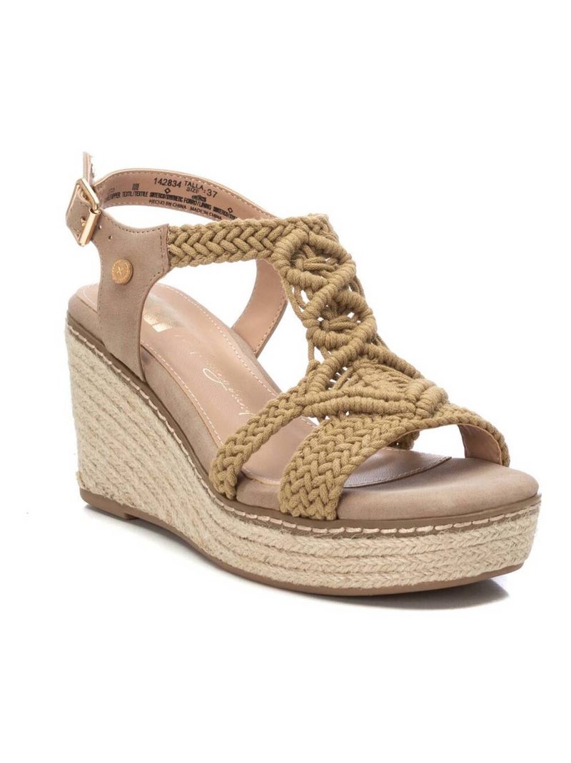 Espadrilles compensées pour femme Beige - Kiabi