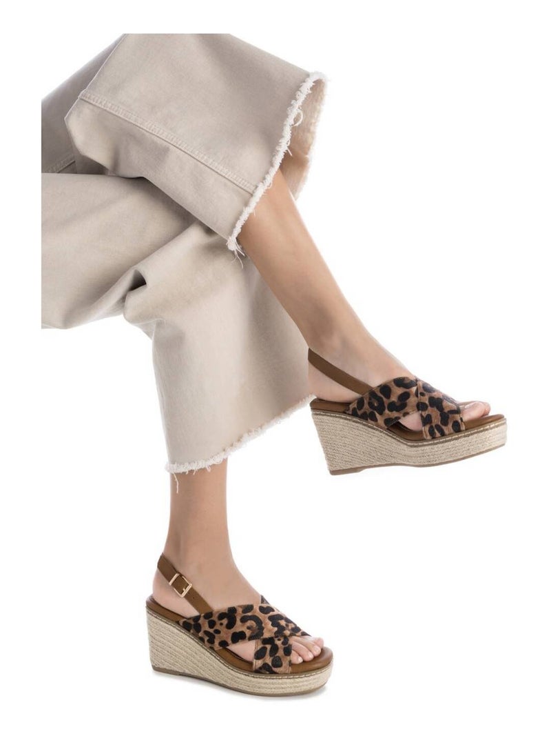 Espadrilles compensées pour femme Camel - Kiabi