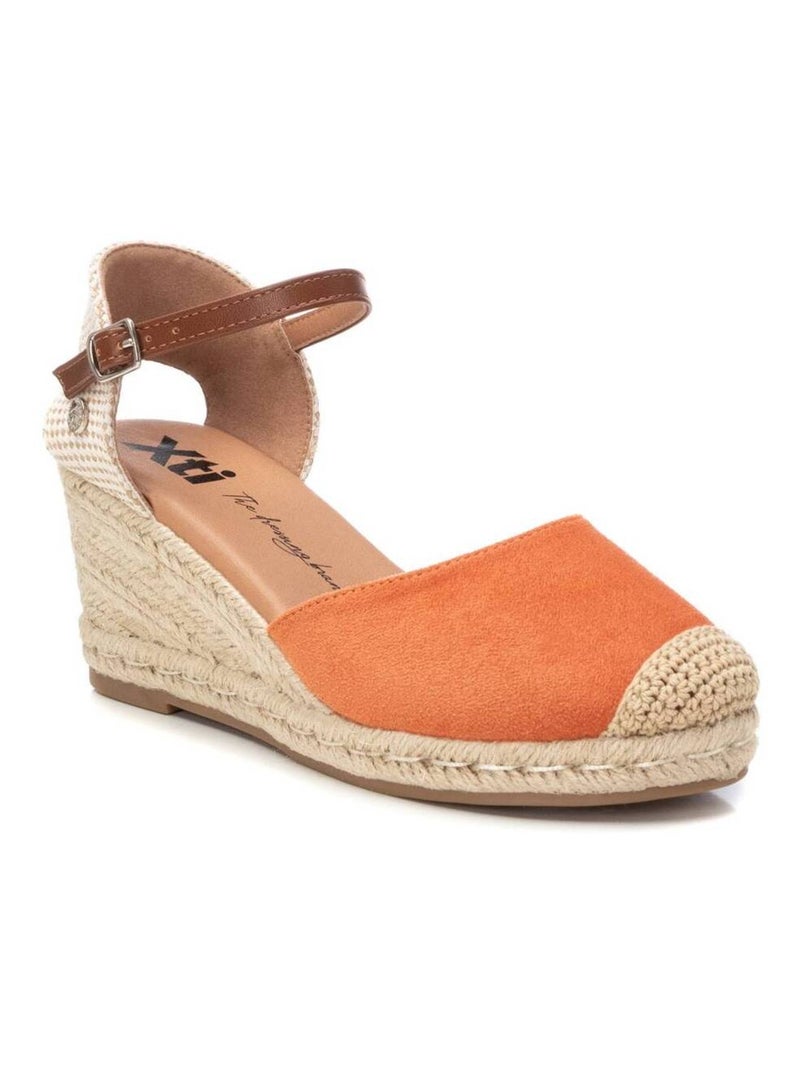 Espadrilles compensées pour femme Corail/Turquoise/Crème - Kiabi