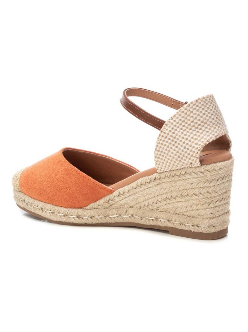 Espadrilles compensées pour femme Corail/Turquoise/Crème - Kiabi