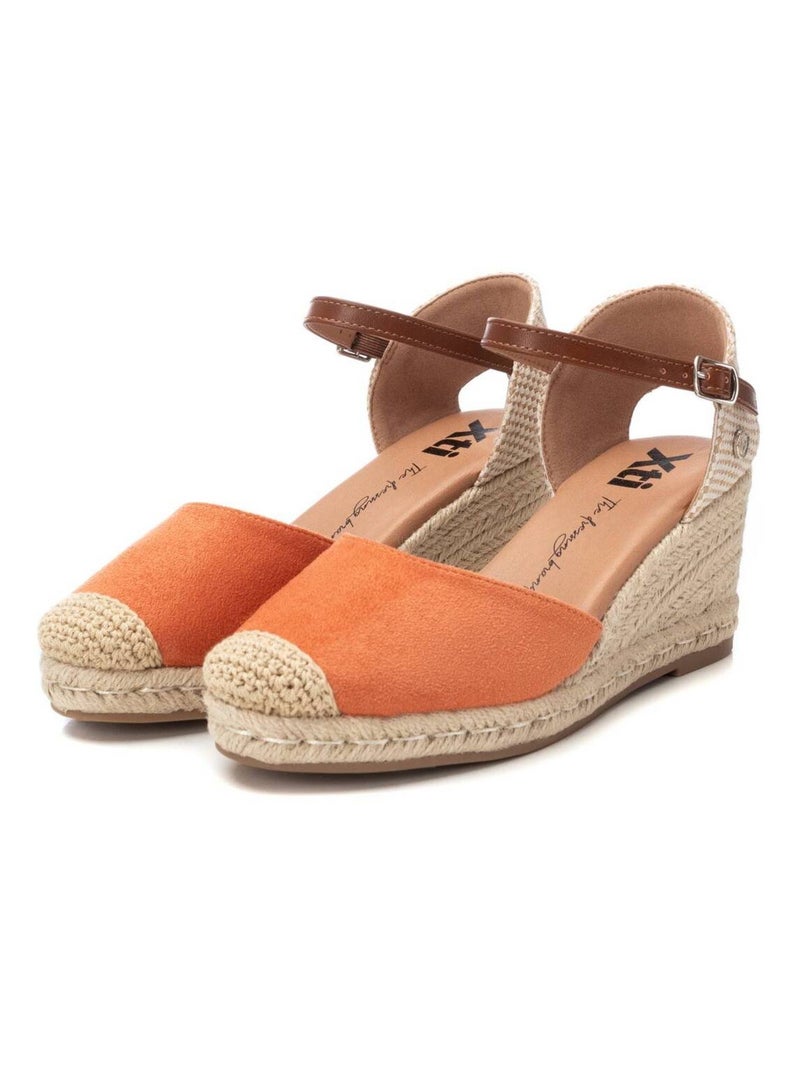 Espadrilles compensées pour femme Corail/Turquoise/Crème - Kiabi