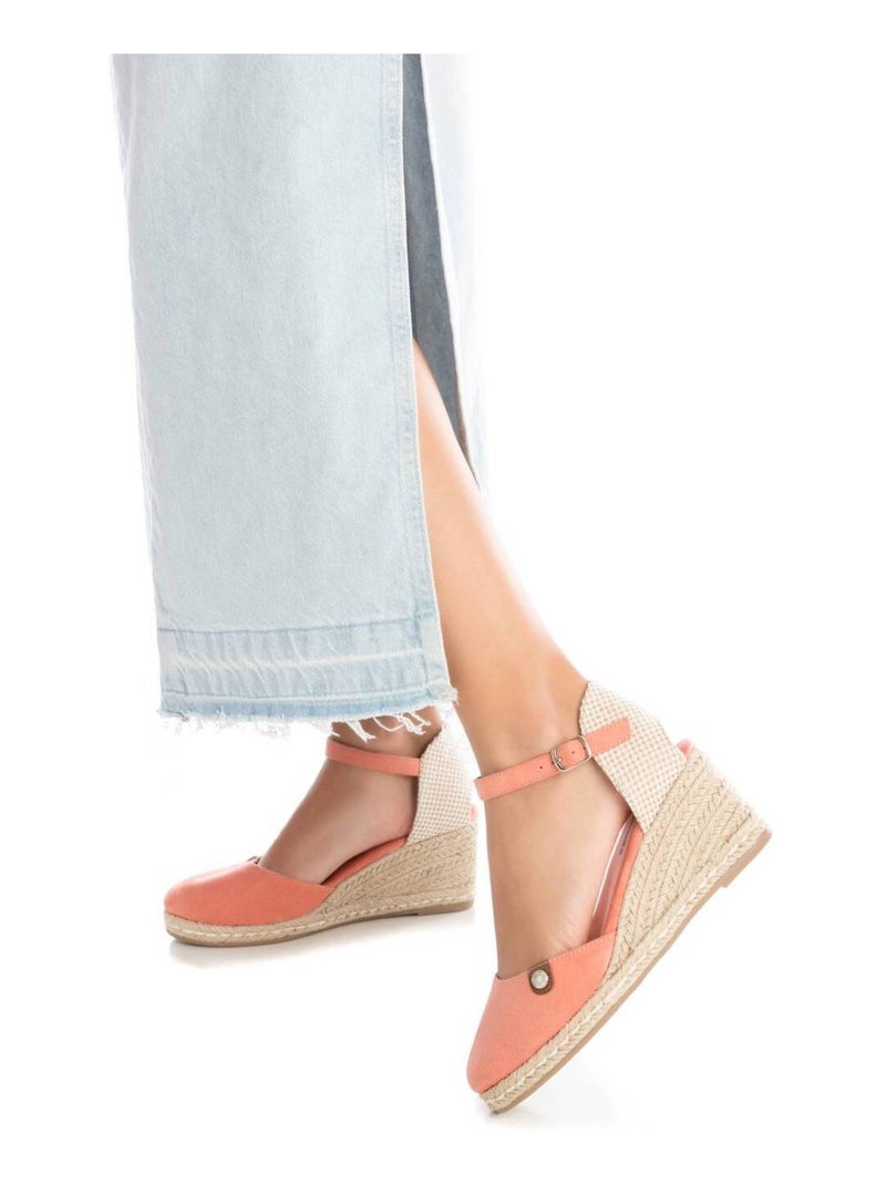Espadrilles compensées pour femme Corail/Turquoise/Crème - Kiabi