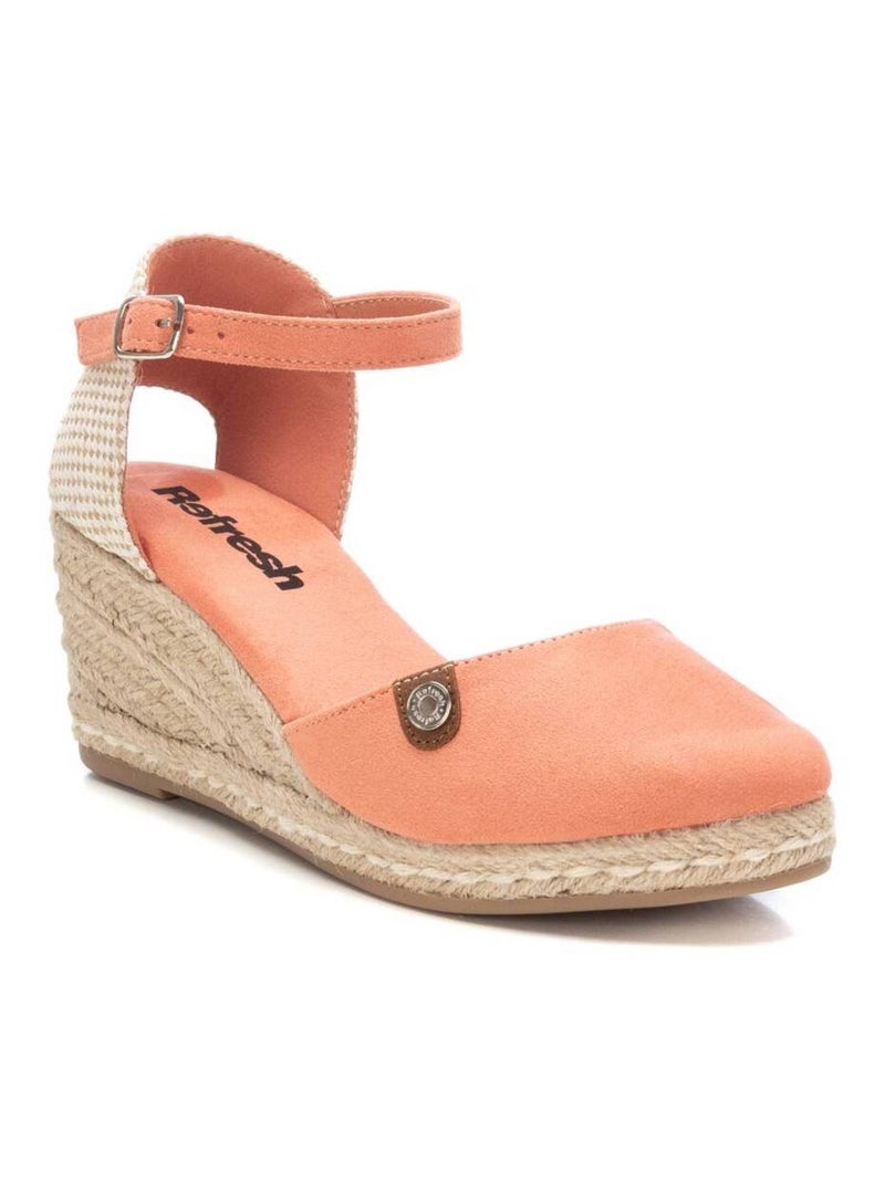 Espadrilles compensées pour femme Corail/Turquoise/Crème - Kiabi
