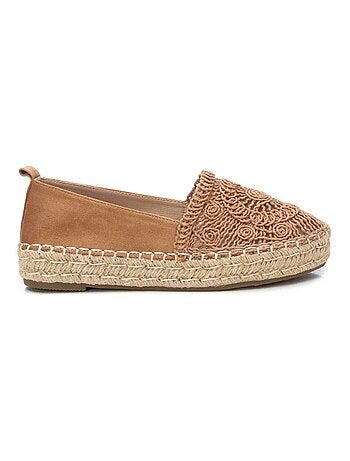 Espadrilles compensées pour femme en cuir