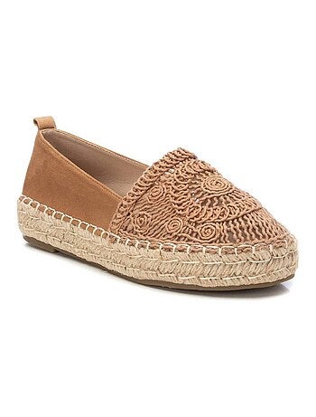 Espadrilles compensées pour femme en cuir