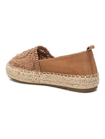 Espadrilles compensées pour femme en cuir