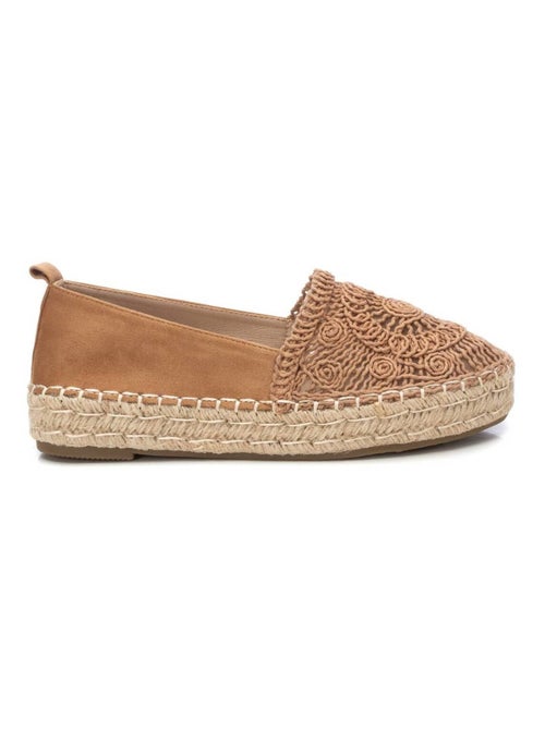 Espadrilles compensées pour femme en cuir - Kiabi