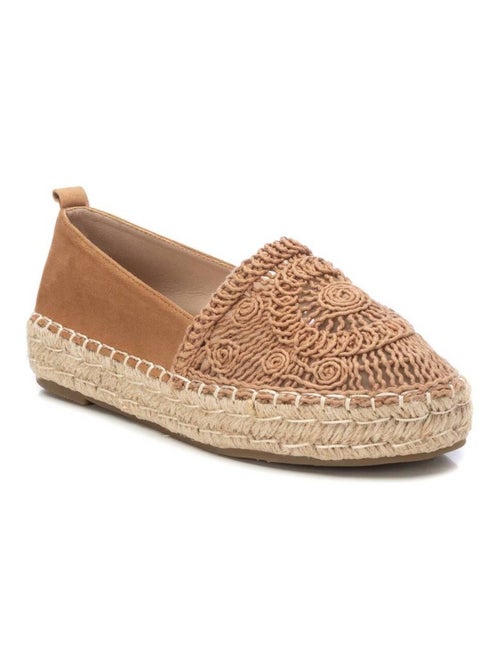 Espadrilles compensées pour femme en cuir - Kiabi