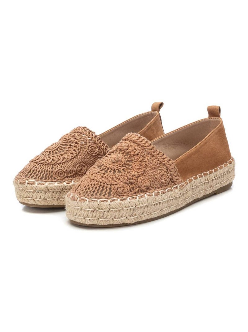 Espadrilles compensées pour femme en cuir Beige - Kiabi