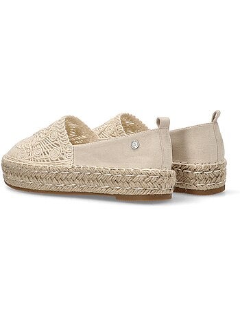 Espadrilles compensées pour femme en cuir