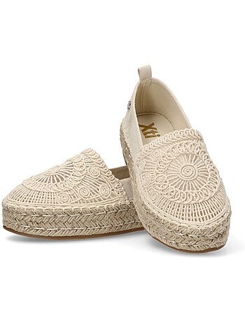 Espadrilles compensées pour femme en cuir