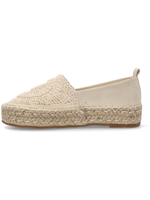 Espadrilles compensées pour femme en cuir - Kiabi