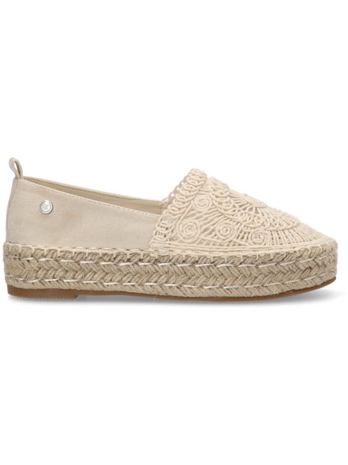 Espadrilles compensées pour femme en cuir - Kiabi