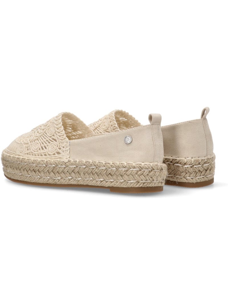 Espadrilles compensées pour femme en cuir Gris perle - Kiabi