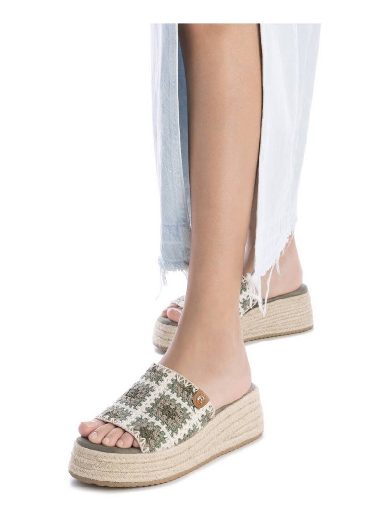 Espadrilles compensées pour femme Kaki - Kiabi