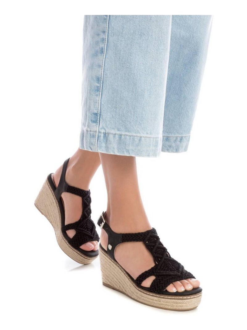 Espadrilles compensées pour femme Noir - Kiabi
