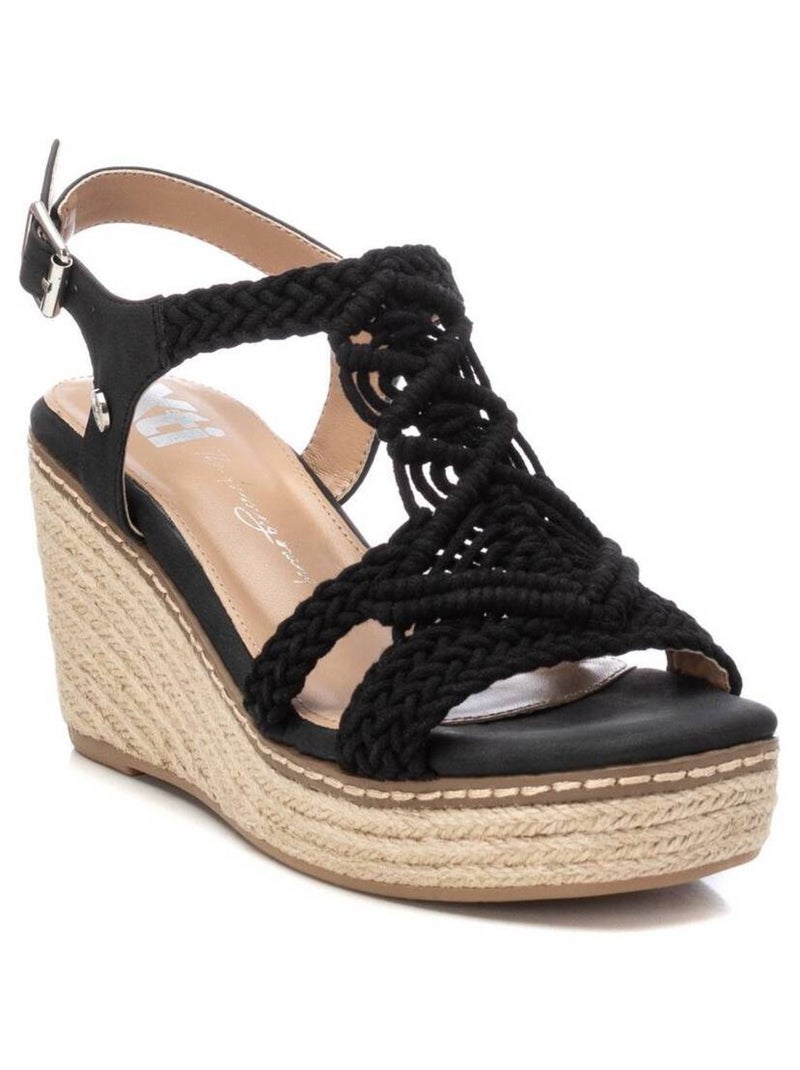 Espadrilles compensées pour femme Noir - Kiabi