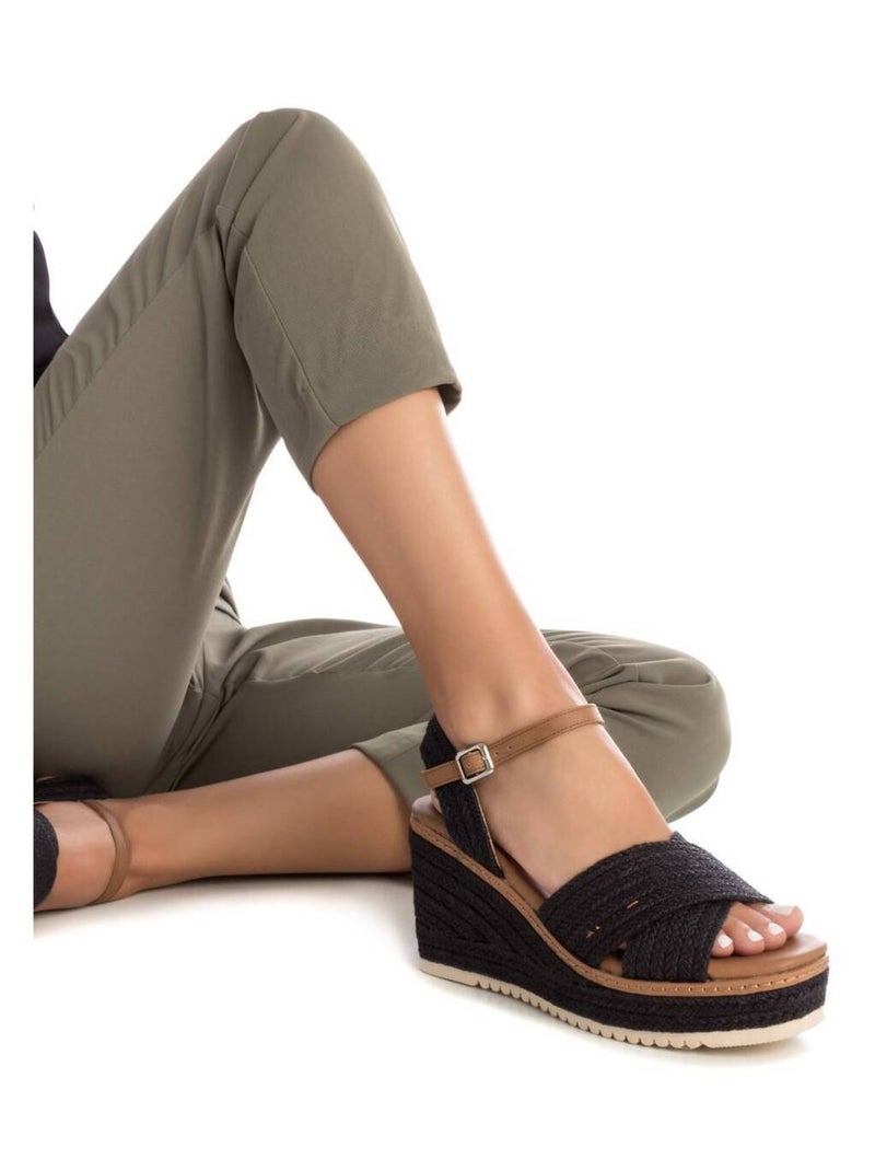 Espadrilles compensées pour femme Noir - Kiabi