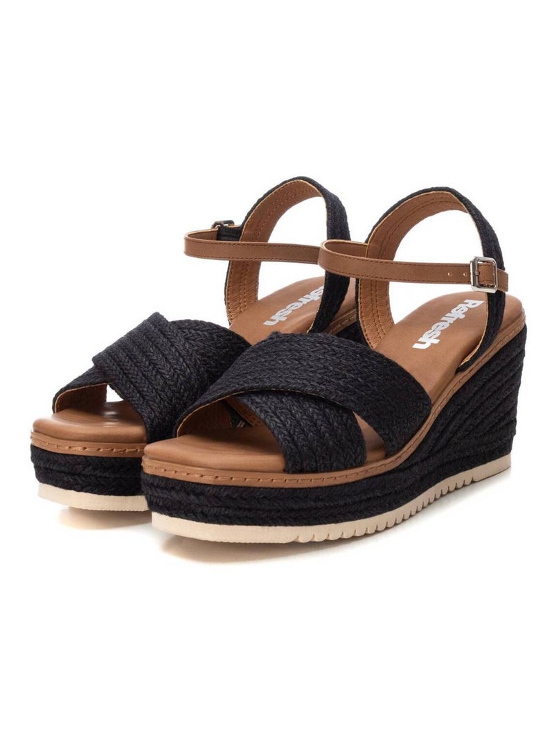 Espadrilles compensées pour femme Noir - Kiabi