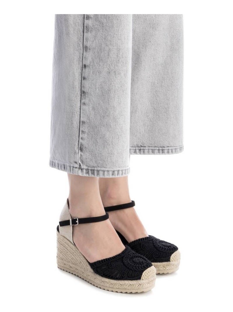 Espadrilles compensées pour femme Noir - Kiabi