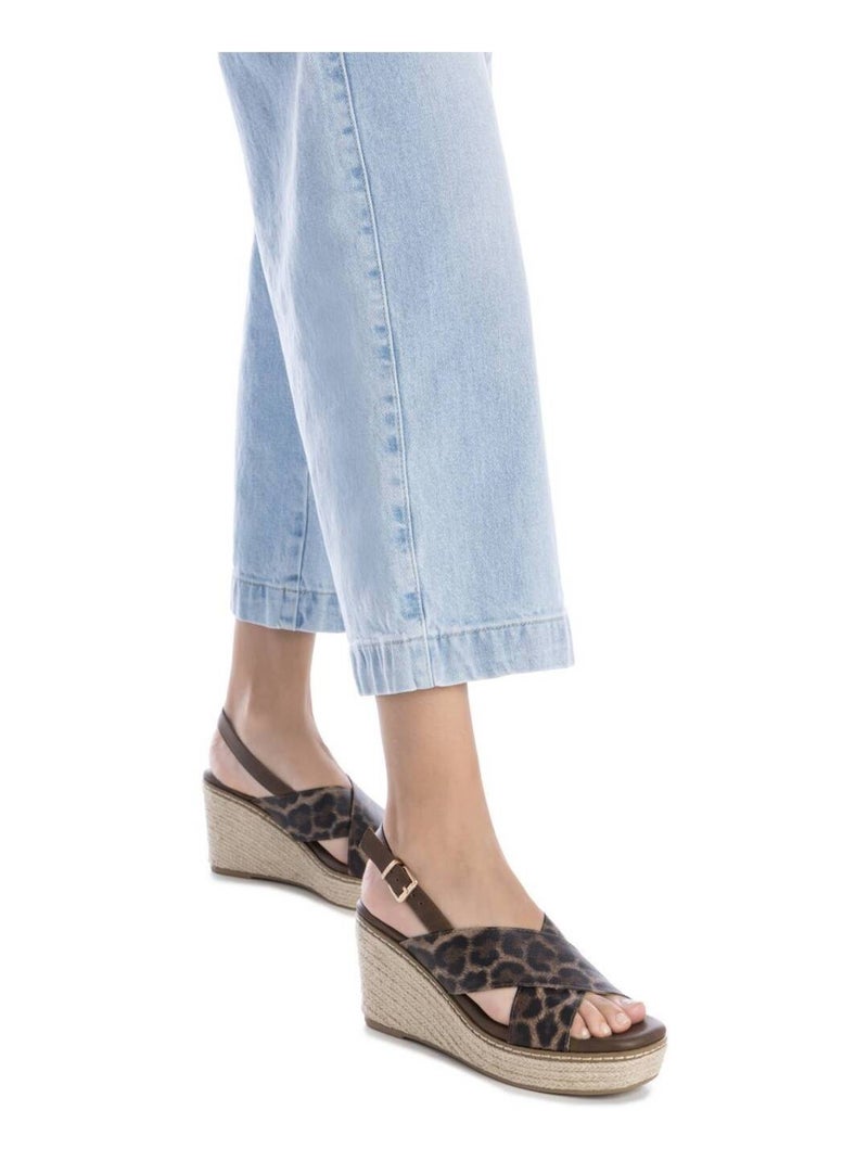 Espadrilles compensées pour femme Taupe - Kiabi