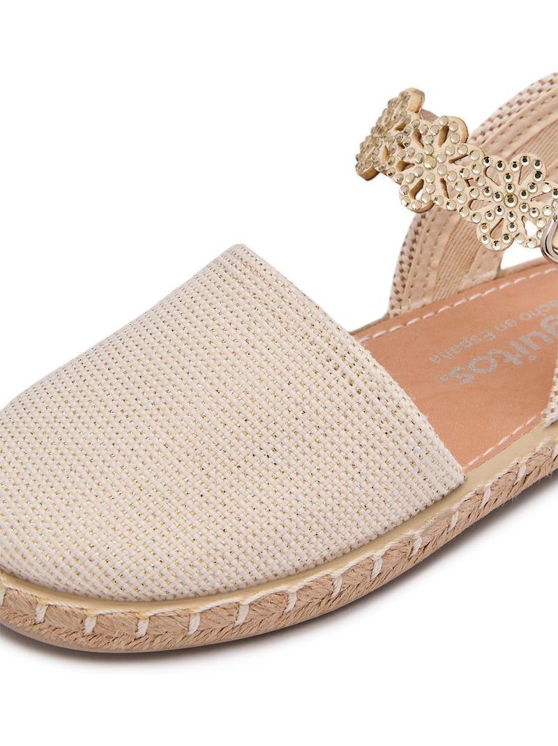 Espadrilles conguitos detalles florales Gold - Kiabi